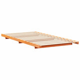 Bed Frame Wax Brown 90 x 200 cm Solid Pine Wood 873090