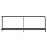 Console Table Black Tempered Glass, Powder-Coated Steel Large 331711