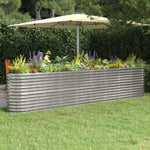 Garden Raised Bed Galvanised Steel 332x40x68 cm Silver 318912