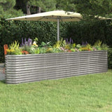 Garden Raised Bed Galvanised Steel 332x40x68 cm Silver 318912