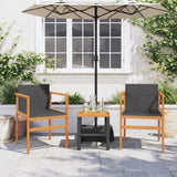 Garden Chairs 2 pcs Black Poly Rattan&Solid Wood 368708