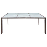 Garden Dining Table Brown 200x200x74 cm Poly Rattan 46131