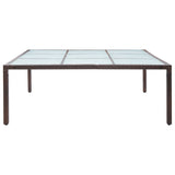 Garden Dining Table Brown 200x200x74 cm Poly Rattan 46131