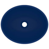 Luxury Basin Oval-shaped Matt Dark Blue 40x33 cm Ceramic 146924