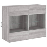 TV Wall Cabinet with LED Lights Grey Sonoma 78.5x30x60.5 cm 837104