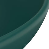 Luxury Bathroom Basin Round Matt Dark Green 32.5x14 cm Ceramic 146970