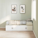 Bed Frame with Drawer White 100 x 200 cm Engineered Wood 3335181