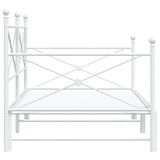 Daybed with Trundle without Mattress White 100x200 cm Steel 4104691