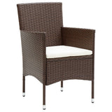 Garden Bistro Set Brown Poly rattan Standard Removable Covers 3095905