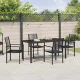 Garden Dining Set 5 pcs Black Powder-Coated Steel 3379166