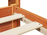 Bed Frame with Headboard Wax Brown 200 x 200 cm Solid Pine Wood 3422751