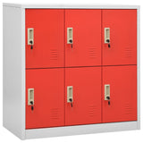 Locker Cabinets 5 pcs Light Grey and Red 90x45x92.5 cm Steel 3095237
