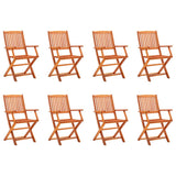 Garden Chair Set of 8 Brown Solid eucalyptus wood Compact 3087148