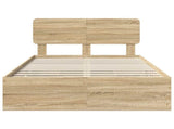 Bed Frame with Drawer Sonoma Oak 120 x 200 cm Engineered Wood 3412201