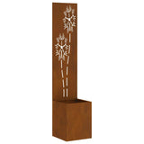 Garden Privacy Screen Rusty 32 x 32 x 150 cm Weathering steel 876370