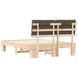 Bed Frame with Upholstered Headboard Taupe 140 x 200 cm 877487