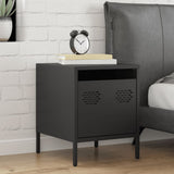 ZNTS Bedside Cabinet Black 35x39x43.5 cm Steel 851244