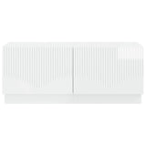 TV Cabinet High Gloss White Engineered Wood 897339