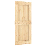 Sliding Door with Hardware Set 90x210 cm Solid Wood Pine 3332709
