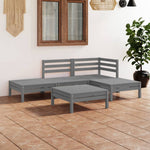 ZNTS 5 Piece Garden Lounge Set Solid Pinewood Grey 3082624