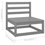 5 Piece Garden Lounge Set Grey Solid Wood Pine 3075726