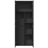 Highboard Black 70x35x180 cm Engineered Wood 3276659