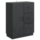 Sideboard with Drawer Black 66 x 34.5 x 87 cm Engineered Wood 895316