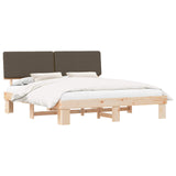 Bed Frame with Upholstered Headboard Taupe 180 x 200 cm 3398082