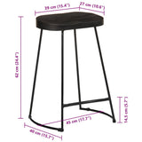 Bar Stools 2 pcs Black 45x40x62 cm Solid Wood Mango 4013528