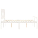 Senior Bed without Mattress White 160x200 cm Solid Wood 3195427