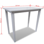 ZNTS Wooden Bar Table White 241701