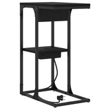 Bedside Cabinet Black Oak 41.5 x 26 x 60.5 cm Engineered Wood 859590