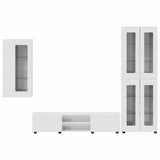 TV Cabinet Set FLORIN 3 pcs High Gloss White Engineered Wood 3397948