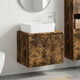 Bathroom Furniture Set Smoked Oak Engineered Wood 3404335