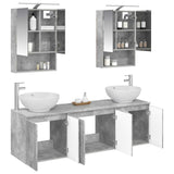Bathroom Cabinet Set 5 pcs Concrete Grey Engineered Wood 3406482