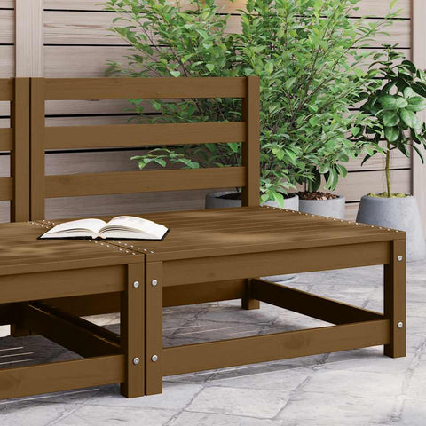Garden Middle Sofa Honey Brown Solid Wood Pine 805668