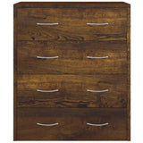 Sideboard with 4 Drawers 60x30.5x71 cm Smoked Oak 342580