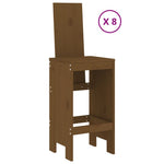 9 Piece Garden Bar Set Honey Brown Solid Wood Pine 3157790