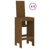 9 Piece Garden Bar Set Honey Brown Solid Wood Pine 3157790