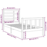 Bed Frame without Mattress Solid Wood 75x190 cm Small Single 3105885