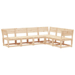 ZNTS 6 Piece Garden Sofa Set Solid Wood Pine 3217015