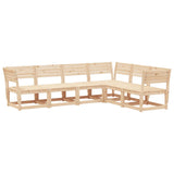 ZNTS 6 Piece Garden Sofa Set Solid Wood Pine 3217015