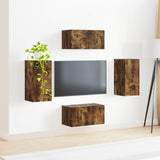 TV Cabinet Set 4 pcs Smoked Oak Engineered Wood 3409155