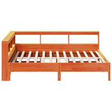 Bookcase Bed without Mattress Wax Brown 140x190 cm Solid Wood Pine 3324435
