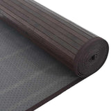 Rug Rectangular Dark Brown80x1000 cm Bamboo 376935