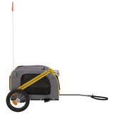 Pet Bike Trailer Yellow and Grey Oxford Fabric and Iron 93868