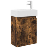 Bathroom Vanity Unit with Tap Smoked Oak 45.5 x 22.5 x 84 cm 889476