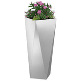 Planter 2 pcs Silver 30 x 30 x 75 cm Galvanised Steel 883777