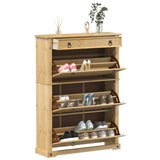 Shoe Cabinet Corona 99x32x138 cm Solid Wood Pine 4002788