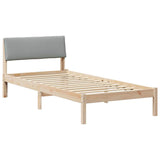 Bed frame Brown and light grey 90 x 190 cm Solid pine wood 878574